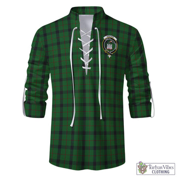 Kincaid Tartan Men's Scottish Traditional Jacobite Ghillie Kilt Shirt with Family Crest