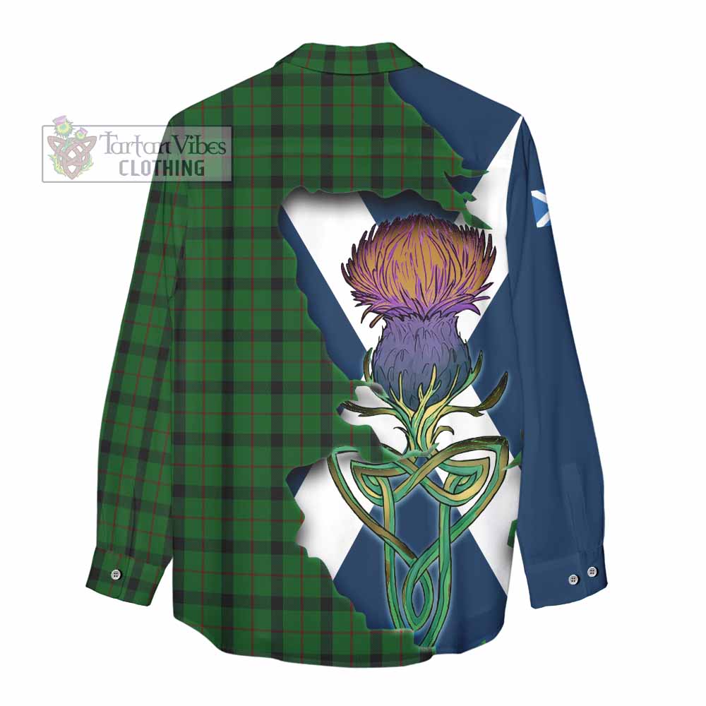 Tartan Vibes Clothing Kincaid Tartan Family Crest Women's Casual Shirt Scottish Thistle Celtic Inspired