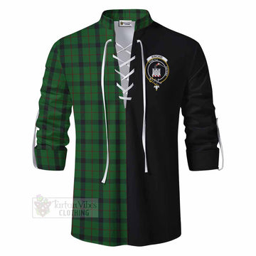 Tartan Vibes Clothing Kincaid Tartan Ghillie Kilt Shirt with Family Crest and Half Of Me Style
