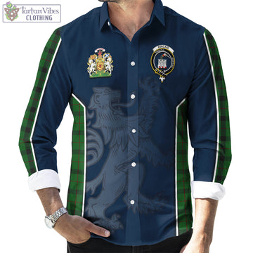 Kincaid Tartan Long Sleeve Button Up Shirt with Family Crest and Lion Rampant Vibes Sport Style