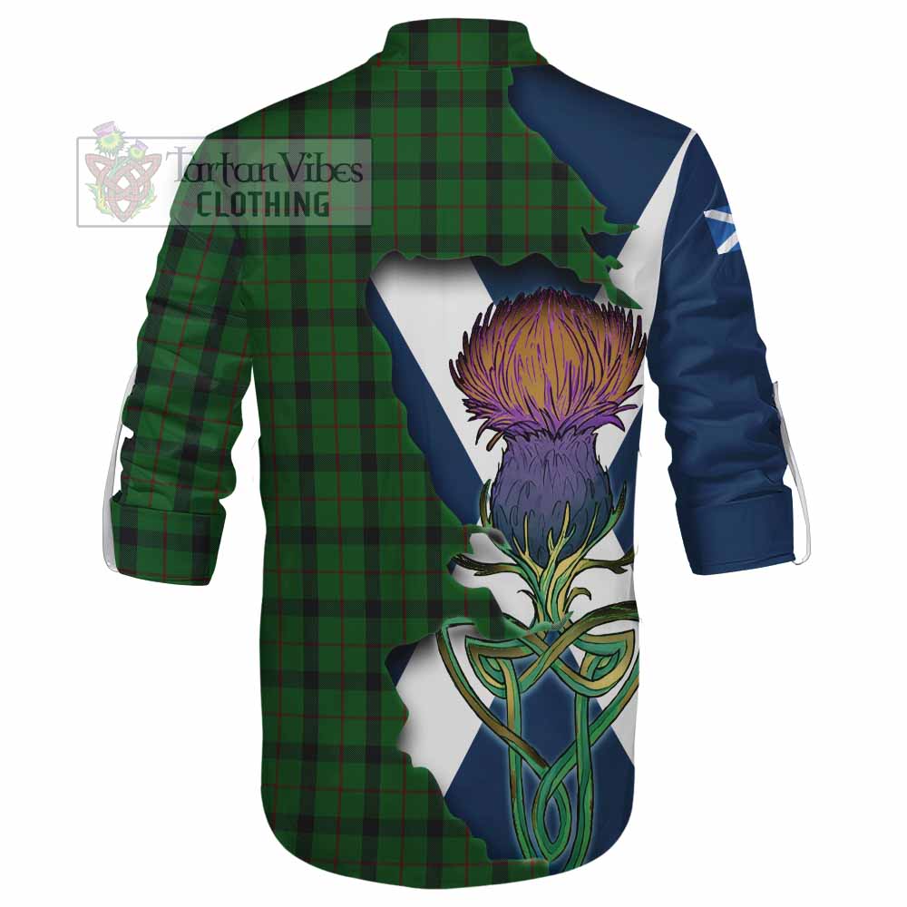 Tartan Vibes Clothing Kincaid Tartan Family Crest Ghillie Kilt Shirt Scottish Thistle Celtic Inspired