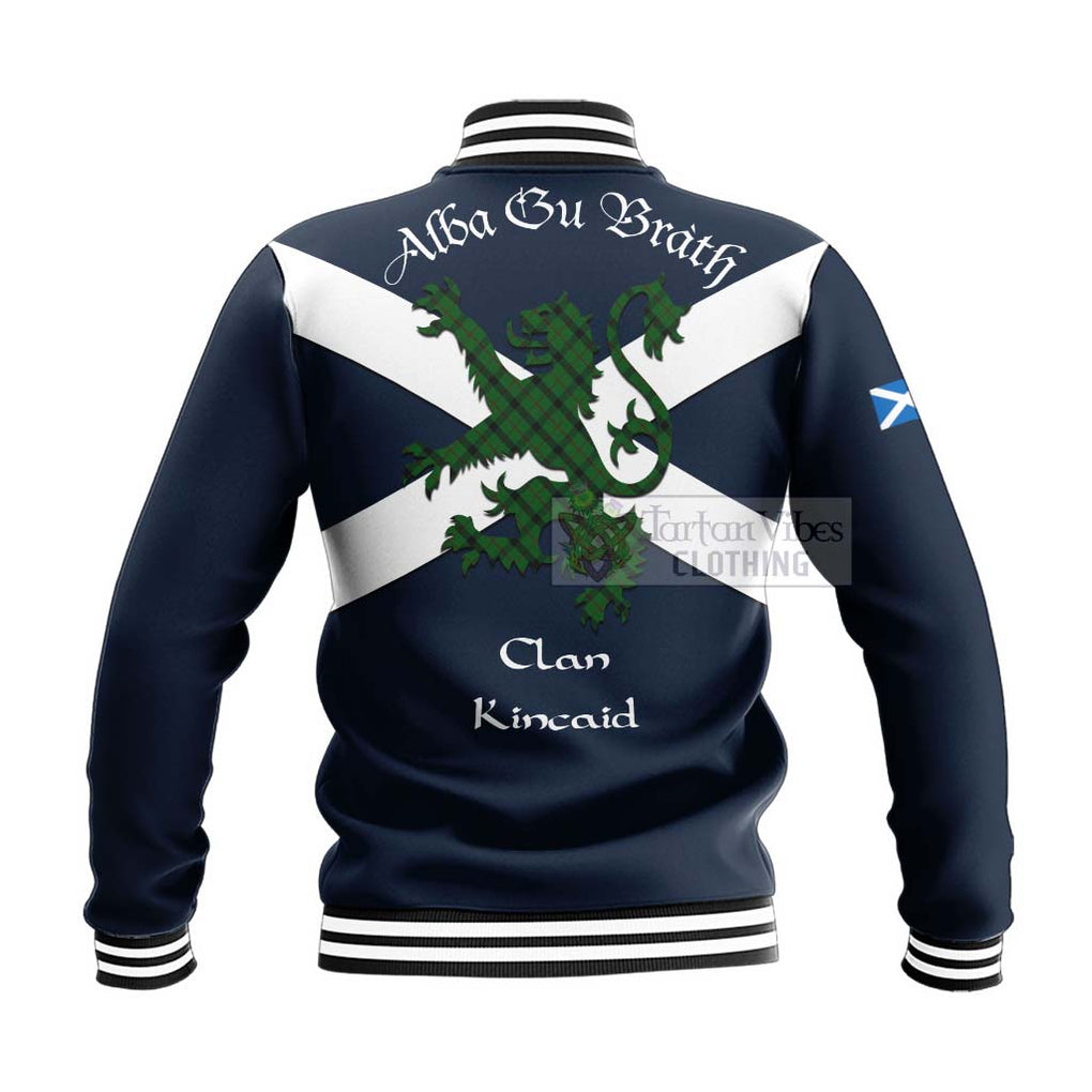 Tartan Vibes Clothing Kincaid Tartan Lion Rampant Baseball Jacket – Proudly Display Your Heritage with Alba Gu Brath and Clan Name