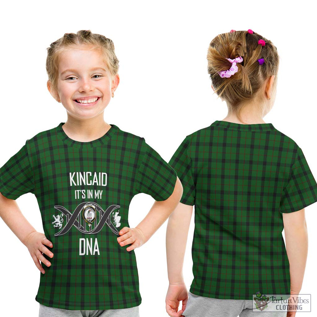 Kincaid Tartan Kid T-Shirt with Family Crest DNA In Me Style - Tartanvibesclothing Shop
