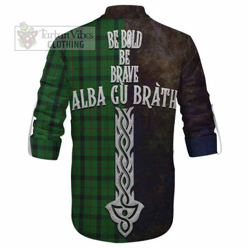 Kincaid Tartan Family Crest Ghillie Kilt Shirt Alba Gu Brath Be Brave Lion Ancient Style
