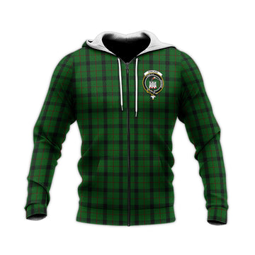 Kincaid Tartan Knitted Hoodie with Family Crest
