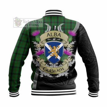 Tartan Vibes Clothing Kincaid Tartan Family Crest Baseball Jacket Lion Rampant Royal Thistle Shield Celtic Inspired