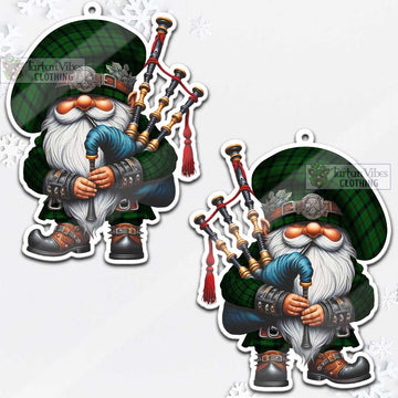 Kincaid Tartan Bagpiper Gnome Christmas Ornament