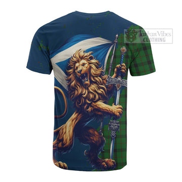 Kincaid Tartan Family Crest Cotton T-shirt with Scottish Majestic Lion