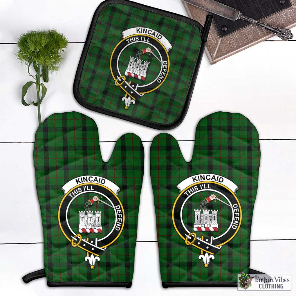 Kincaid Tartan Combo Oven Mitt & Pot-Holder with Family Crest Combo 1 Oven Mitt & 1 Pot-Holder Black - Tartan Vibes Clothing