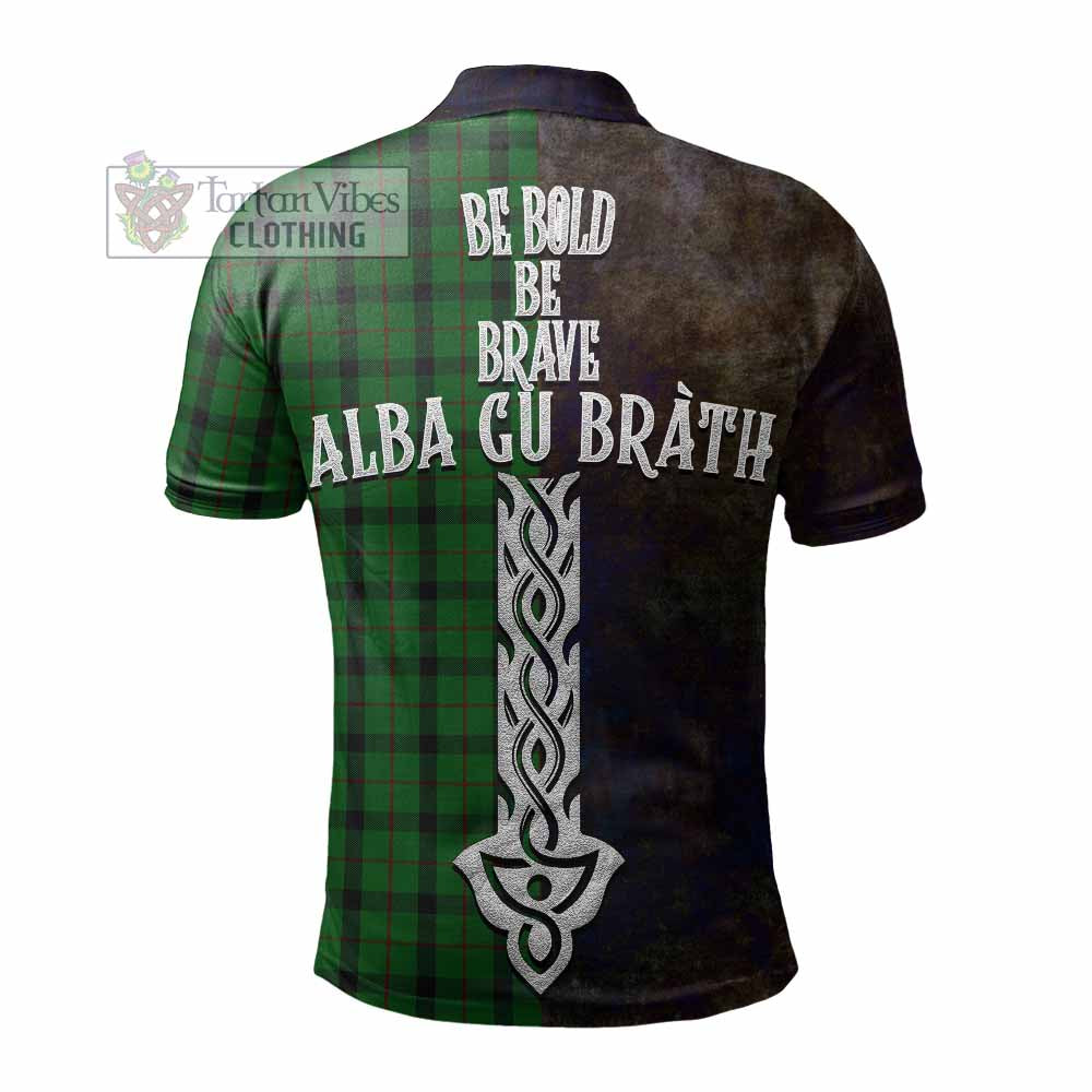 Tartan Vibes Clothing Kincaid Tartan Family Crest Polo Shirt Alba Gu Brath Be Brave Lion Ancient Style