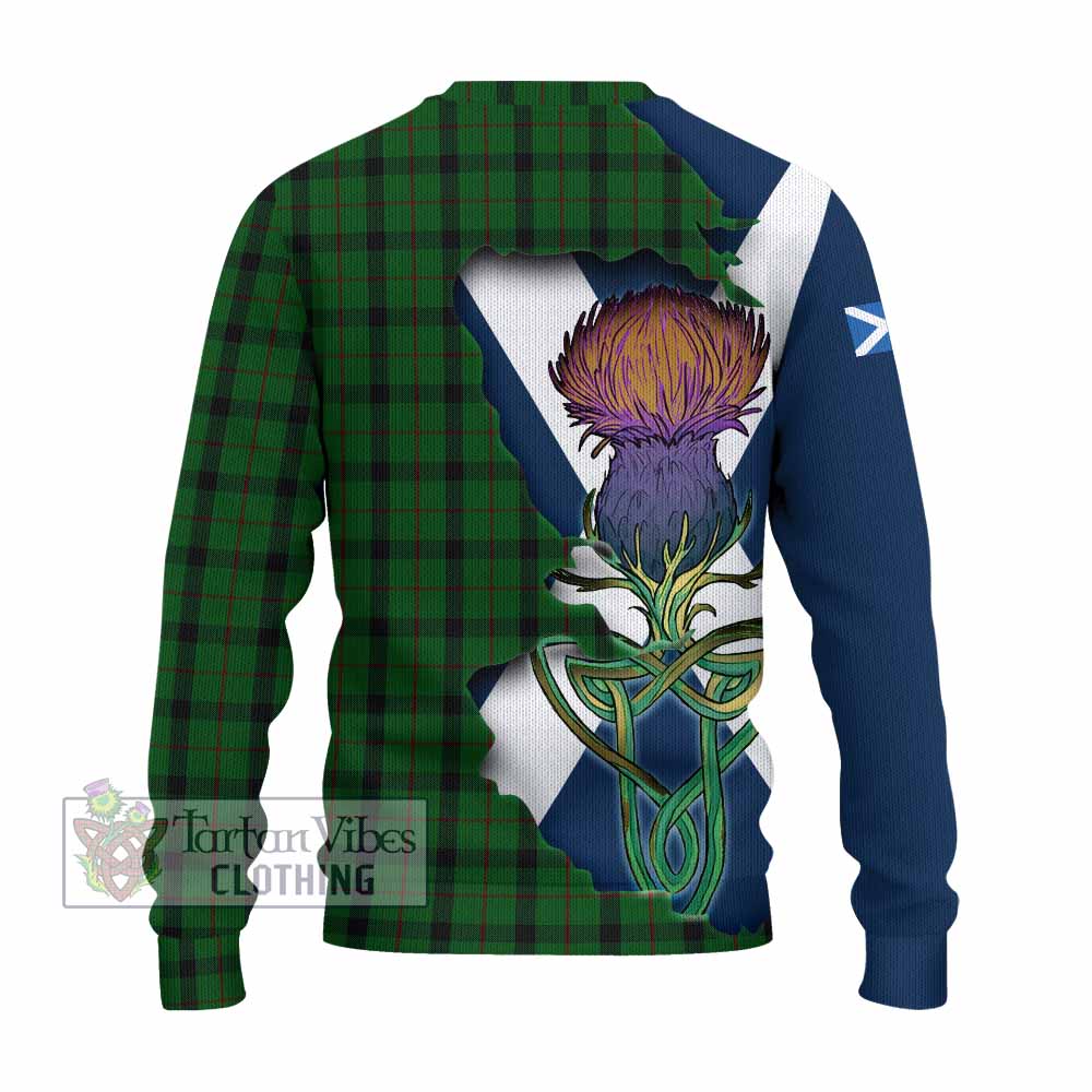 Tartan Vibes Clothing Kincaid Tartan Family Crest Knitted Sweater Scottish Thistle Celtic Inspired