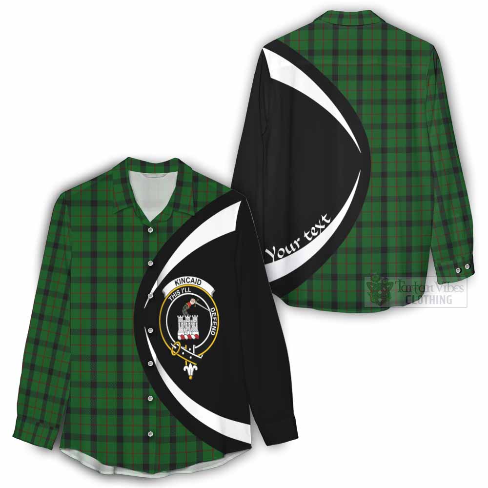 Tartan Vibes Clothing Kincaid Tartan Women's Casual Shirt with Family Crest Circle Style