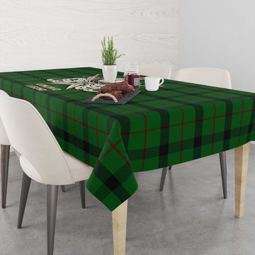 Kincaid Tartan Tablecloth with Clan Crest and the Golden Sword of Courageous Legacy