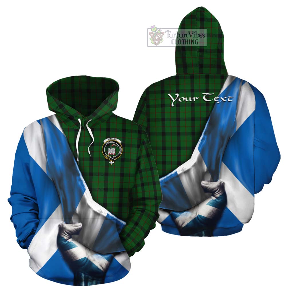 Tartan Vibes Clothing Kincaid Tartan Cotton Hoodie with Family Crest Scotland Patriotic Style