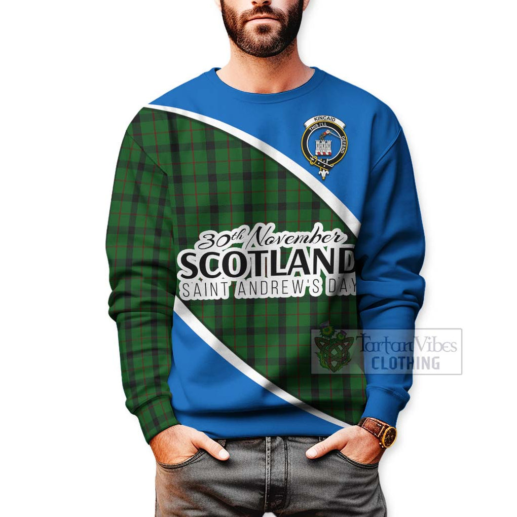 Tartan Vibes Clothing Kincaid Family Crest Tartan Sweatshirt Celebrate Saint Andrew's Day in Style
