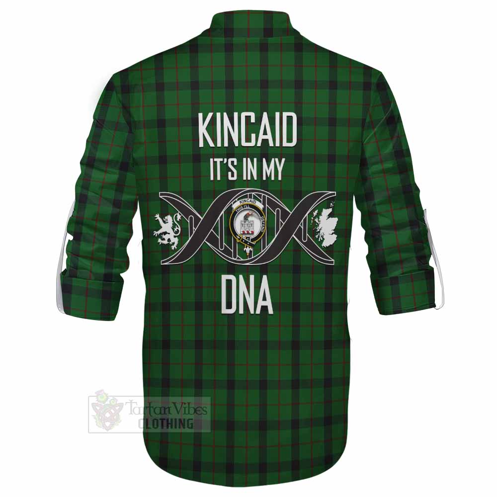 Tartan Vibes Clothing Kincaid Tartan Ghillie Kilt Shirt with Family Crest DNA In Me Style