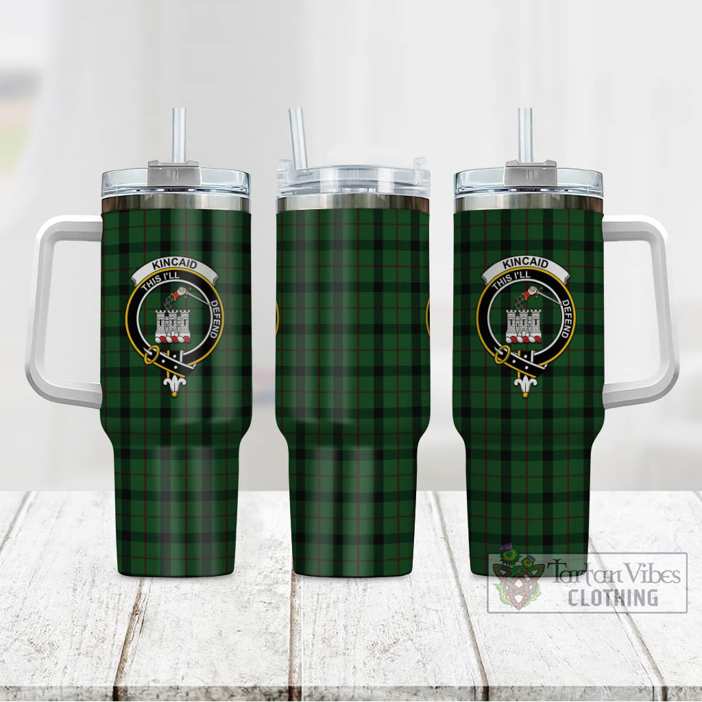Tartan Vibes Clothing Kincaid Tartan and Family Crest Tumbler with Handle