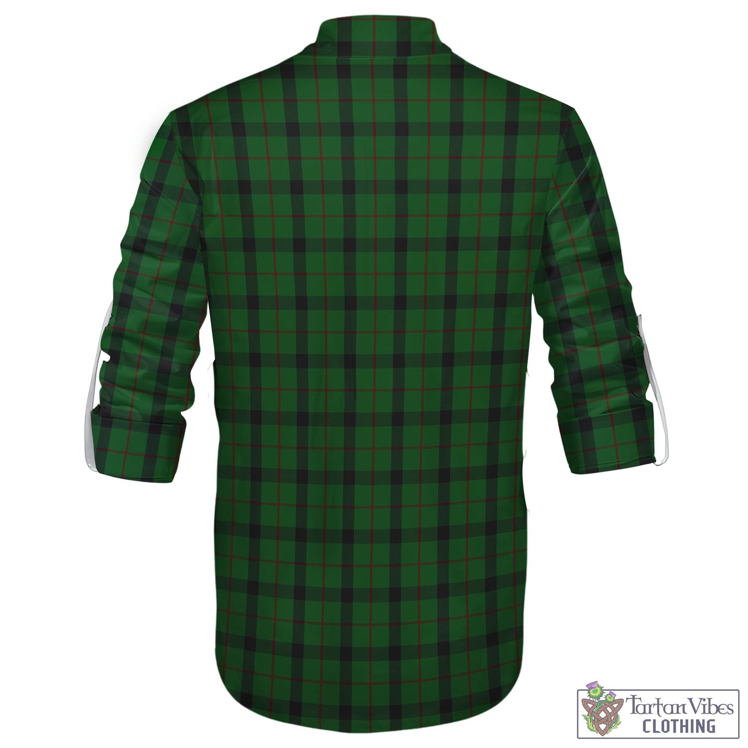 Tartan Vibes Clothing Kincaid Tartan Men's Scottish Traditional Jacobite Ghillie Kilt Shirt with Family Crest