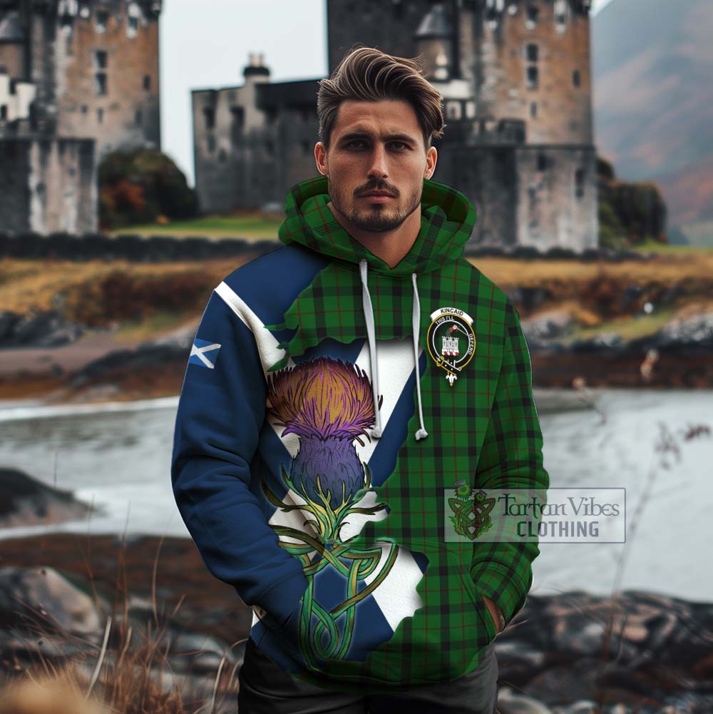 Tartan Vibes Clothing Kincaid Tartan Family Crest Cotton Hoodie Scottish Thistle Celtic Inspired