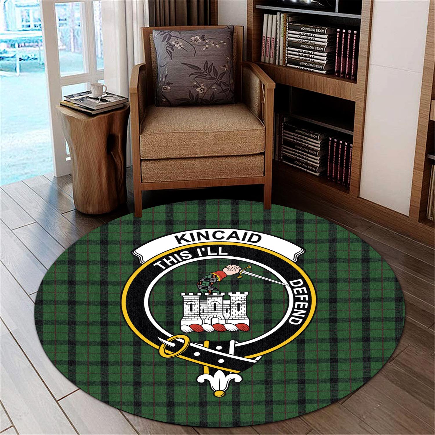 kincaid-tartan-round-rug-with-family-crest