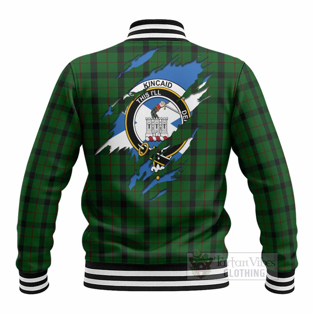 Kincaid Clan Crest In Me Tartan Baseball Jacket Scotland Flag Style