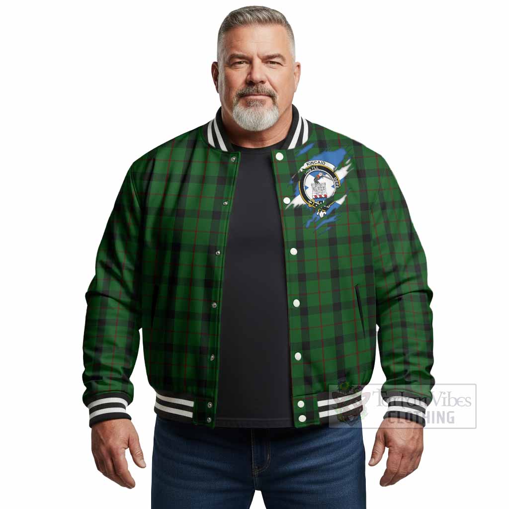 Kincaid Clan Crest In Me Tartan Baseball Jacket Scotland Flag Style