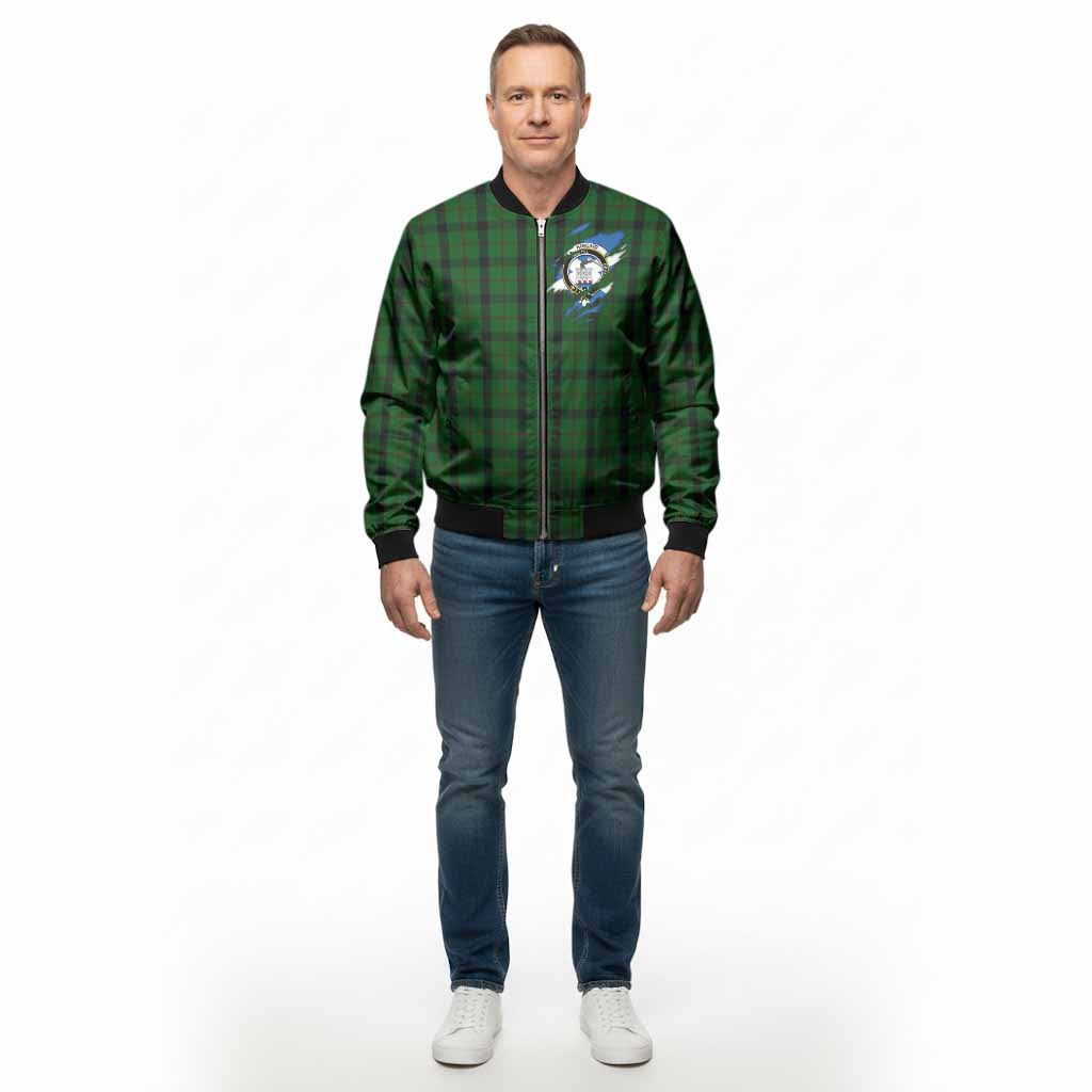 Kincaid Clan Crest In Me Tartan Bomber Jacket Scotland Flag Style