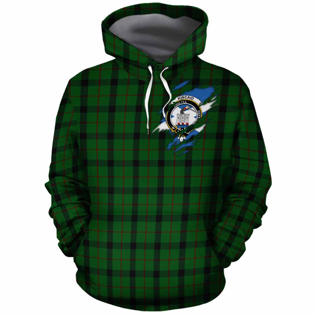 Kincaid Clan Crest In Me Tartan Cotton Hoodie Scotland Flag Style