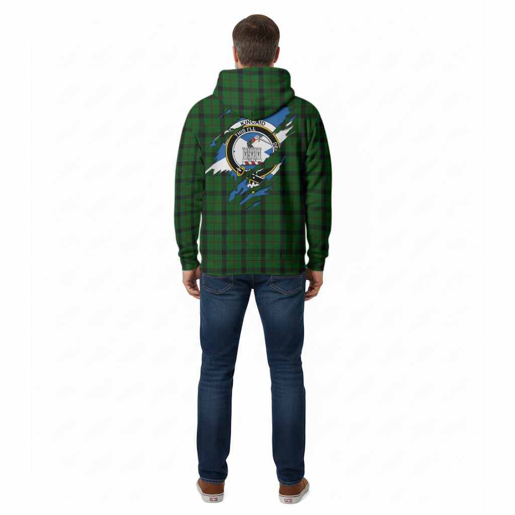 Kincaid Clan Crest In Me Tartan Cotton Hoodie Scotland Flag Style