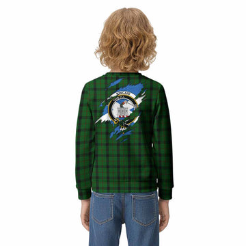 Kincaid Clan Crest In Me Tartan Kid Knitted Sweatshirt Scotland Flag Style