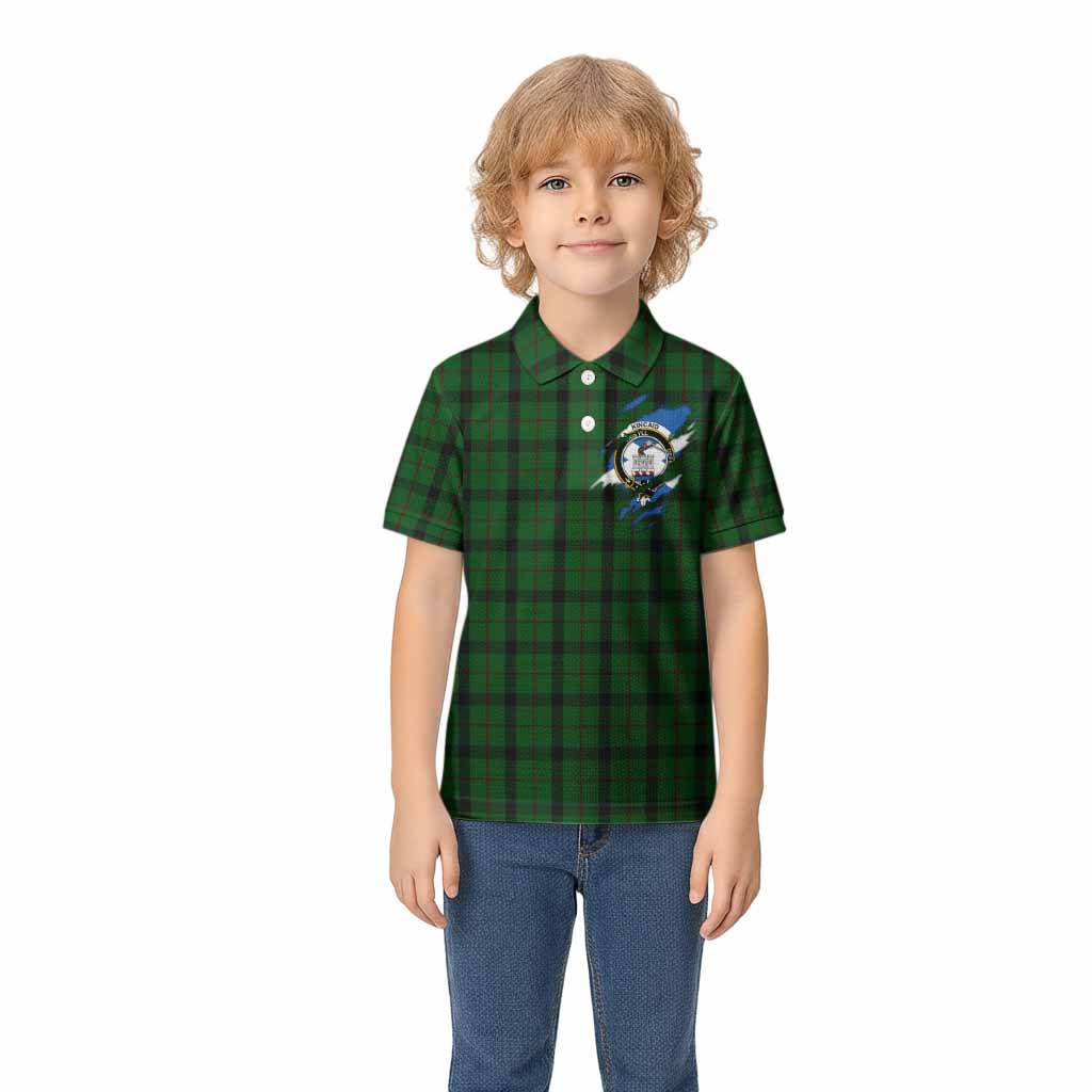 Kincaid Clan Crest In Me Tartan Kid Polo Shirt Scotland Flag Style