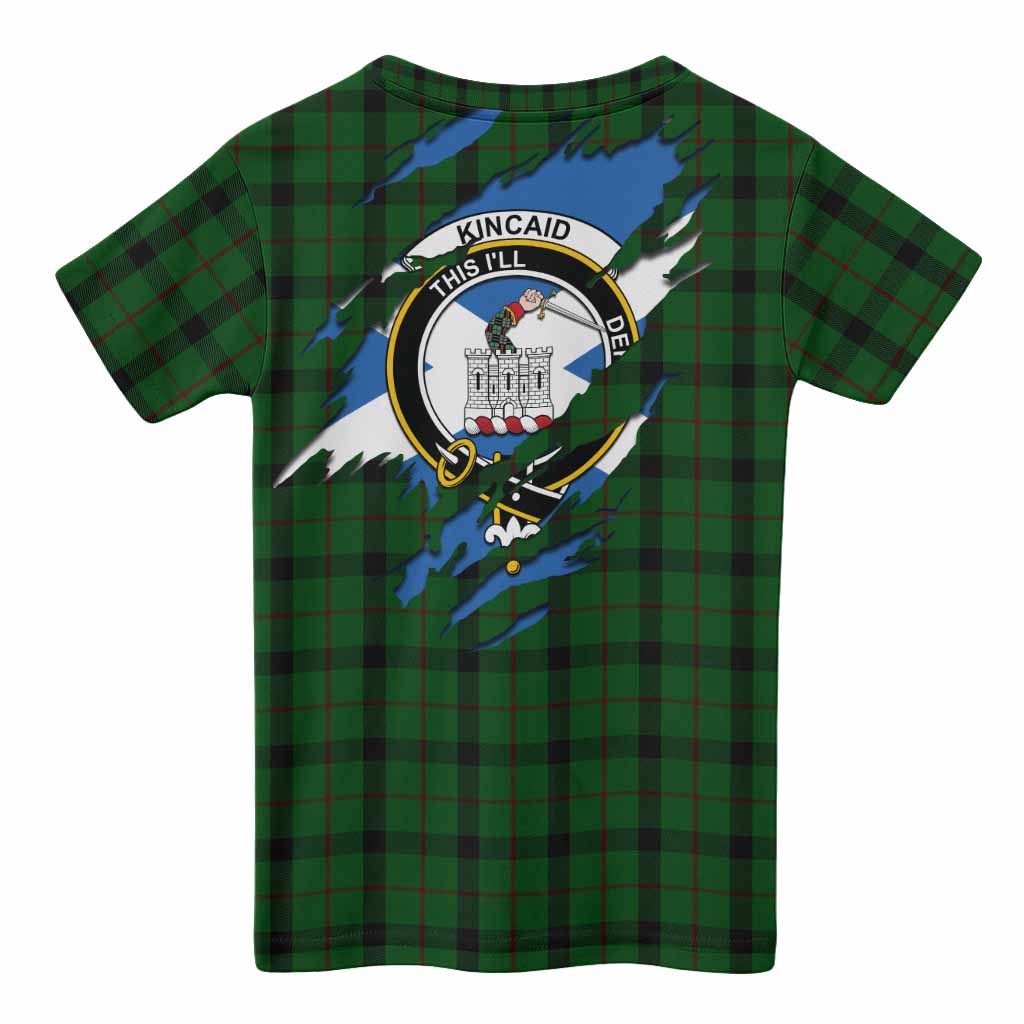 Kincaid Clan Crest In Me Tartan Kid T-shirt Scotland Flag Style
