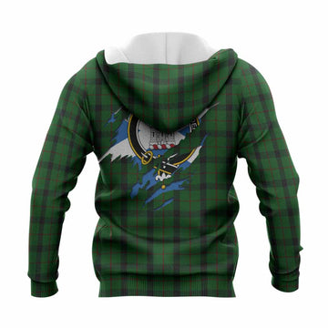 Kincaid Clan Crest In Me Tartan Knitted Hoodie Scotland Flag Style
