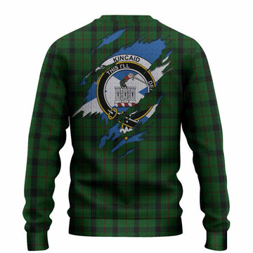 Kincaid Clan Crest In Me Tartan Knitted Sweater Scotland Flag Style
