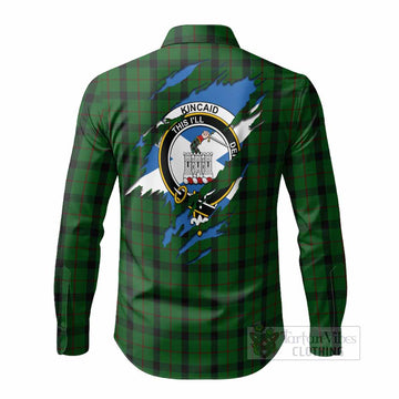 Kincaid Clan Crest In Me Tartan Long Sleeve Button Shirts Scotland Flag Style