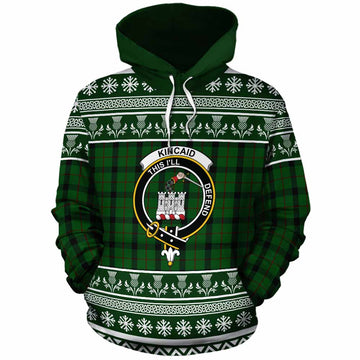 Kincaid Clan Tartan Christmas Cotton Hoodie with Family Crest
