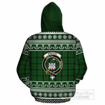Kincaid Clan Tartan Christmas Cotton Hoodie with Family Crest