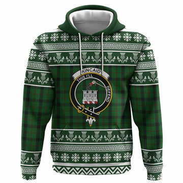 Kincaid Clan Tartan Christmas Hoodie with Family Crest
