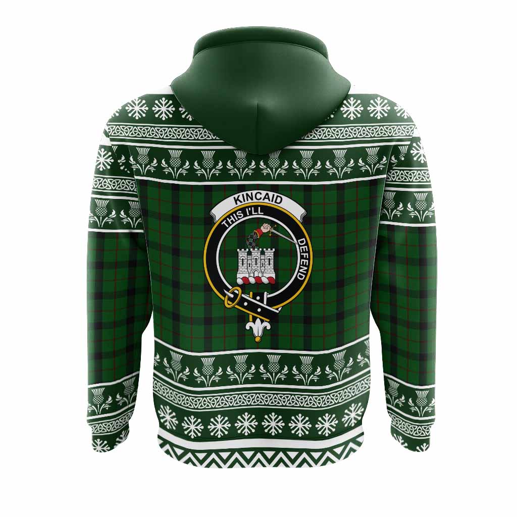 Kincaid Clan Tartan Christmas Hoodie with Family Crest - Tartan Vibes Clothing