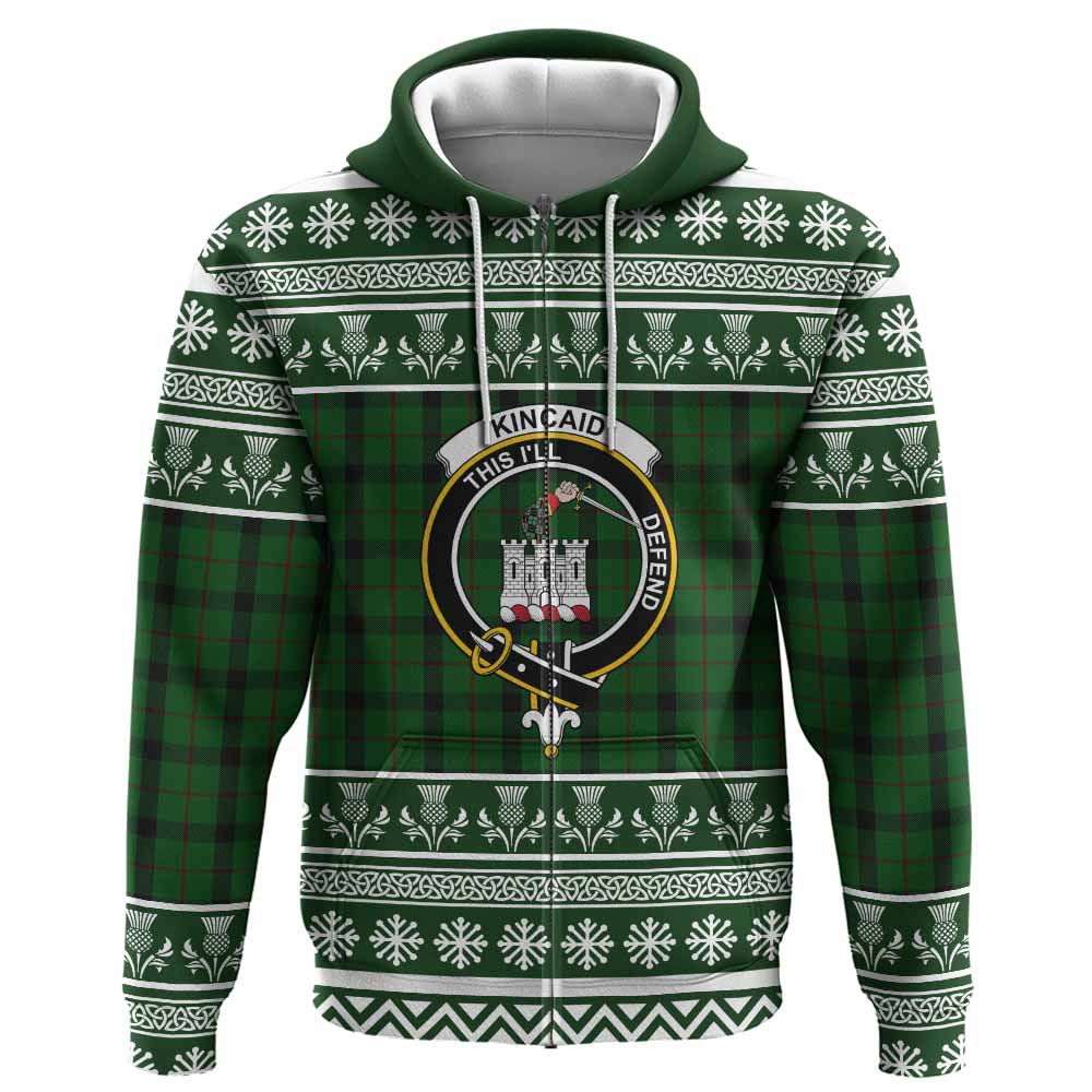 Kincaid Clan Tartan Christmas Hoodie with Family Crest - Tartan Vibes Clothing