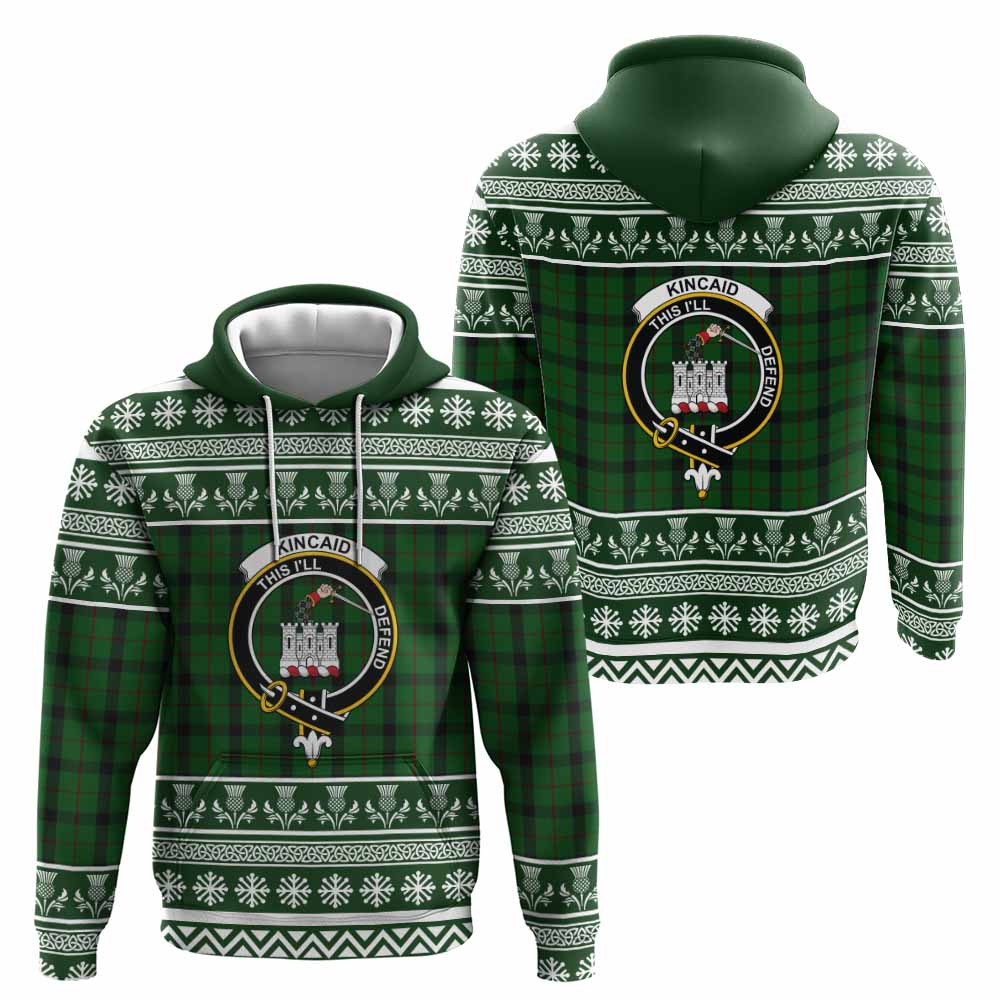 Kincaid Clan Tartan Christmas Hoodie with Family Crest - Tartan Vibes Clothing