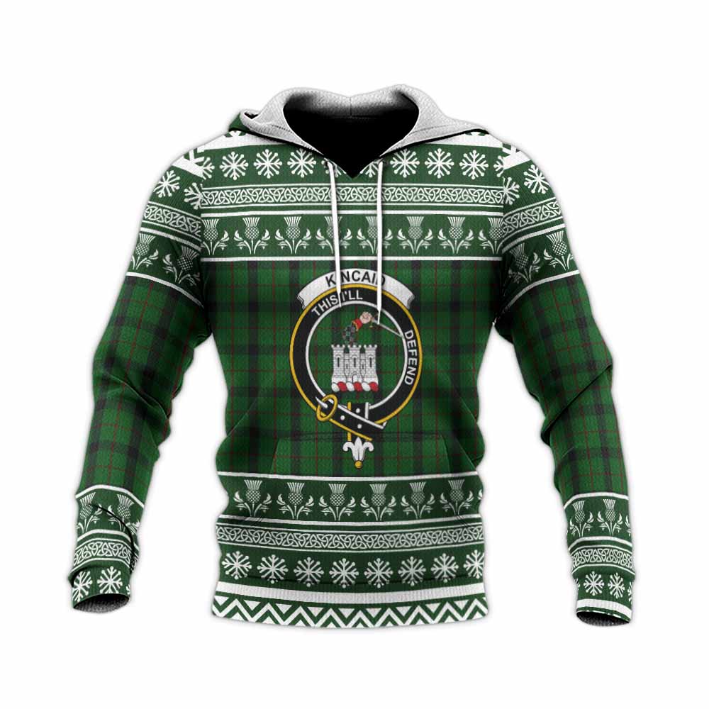 Kincaid Clan Tartan Christmas Knitted Hoodie with Family Crest - Tartan Vibes Clothing