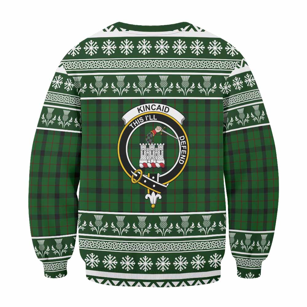 Kincaid Clan Tartan Christmas Sweatshirt with Family Crest - Tartan Vibes Clothing