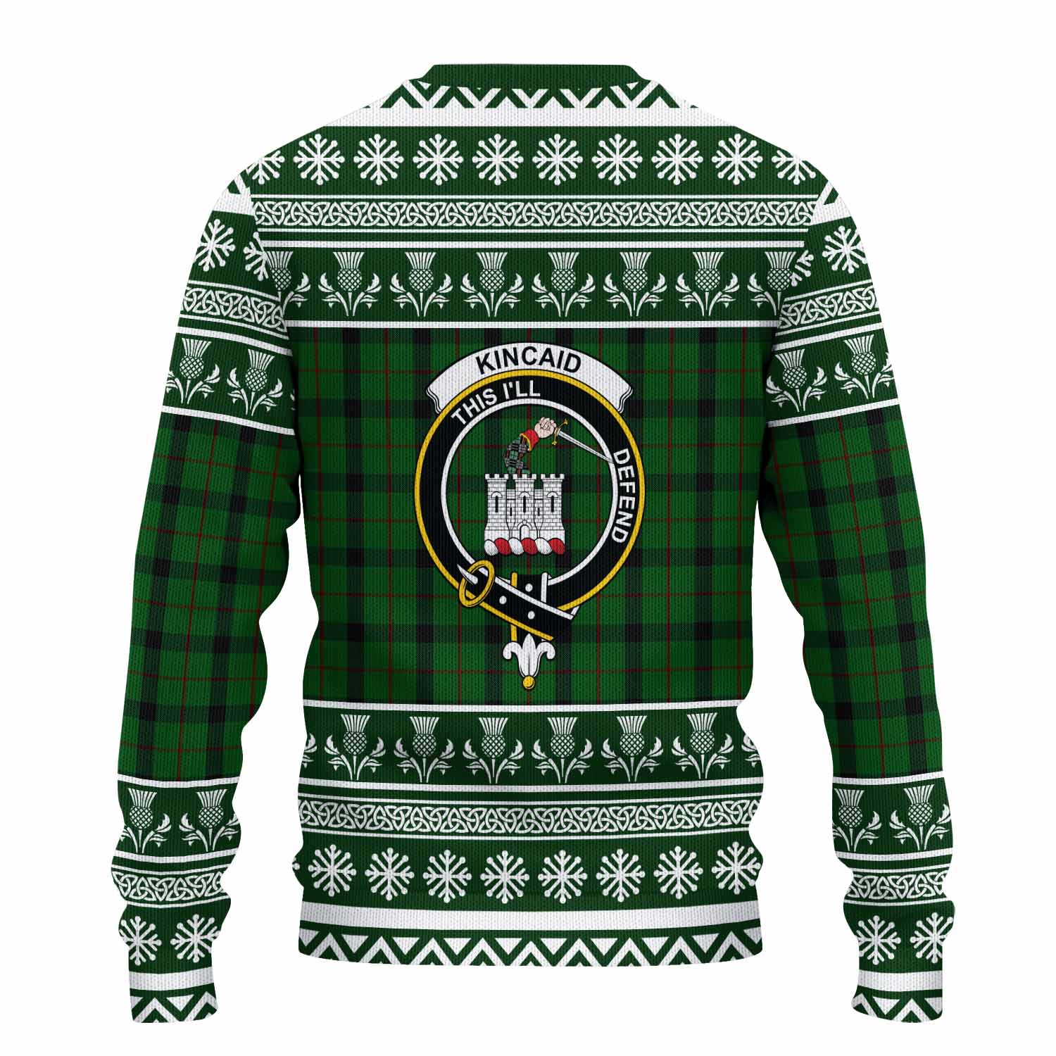 Kincaid Clan Tartan Christmas Ugly Sweater with Family Crest - Tartan Vibes Clothing