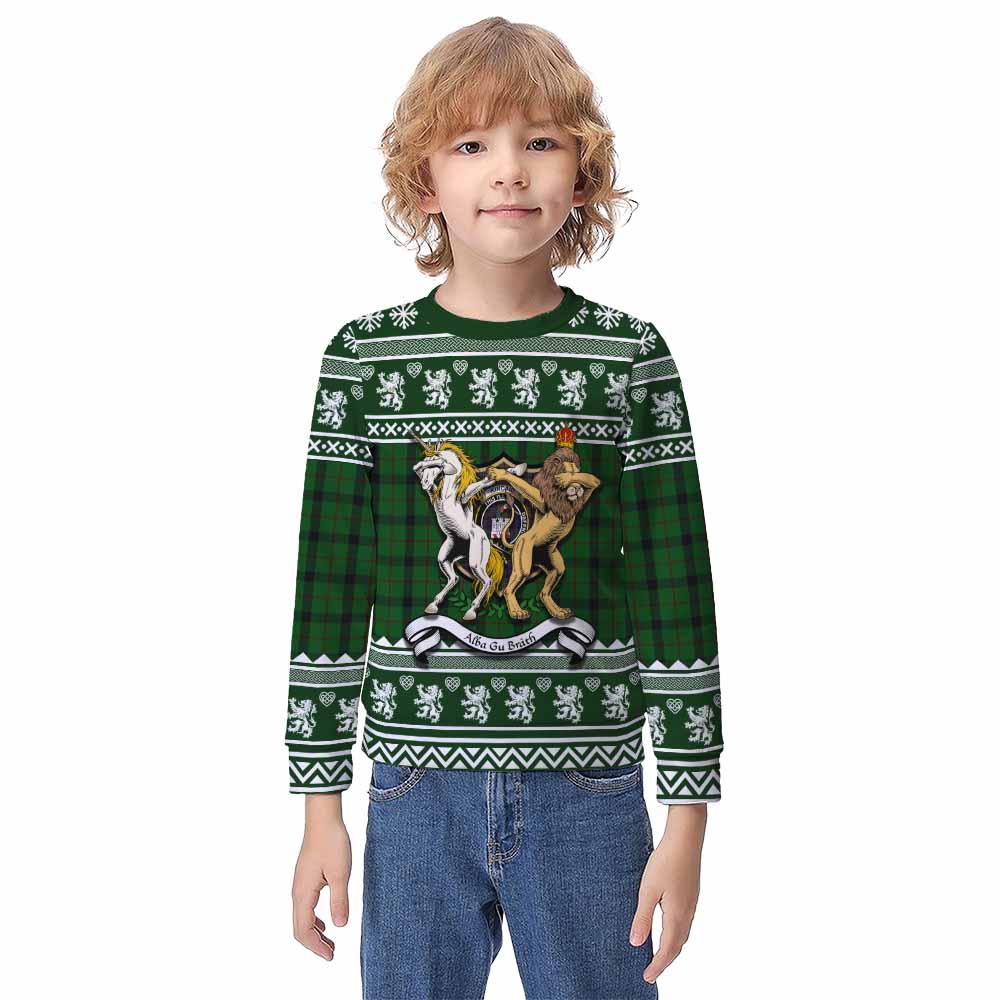 Kincaid Clan Tartan Crest Christmas Kid Ugly Sweatshirt Coat of Arms Funny Style - Tartan Vibes Clothing