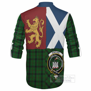 Kincaid Crest Tartan Ghillie Shirt with Lion Rampant Saltire Style