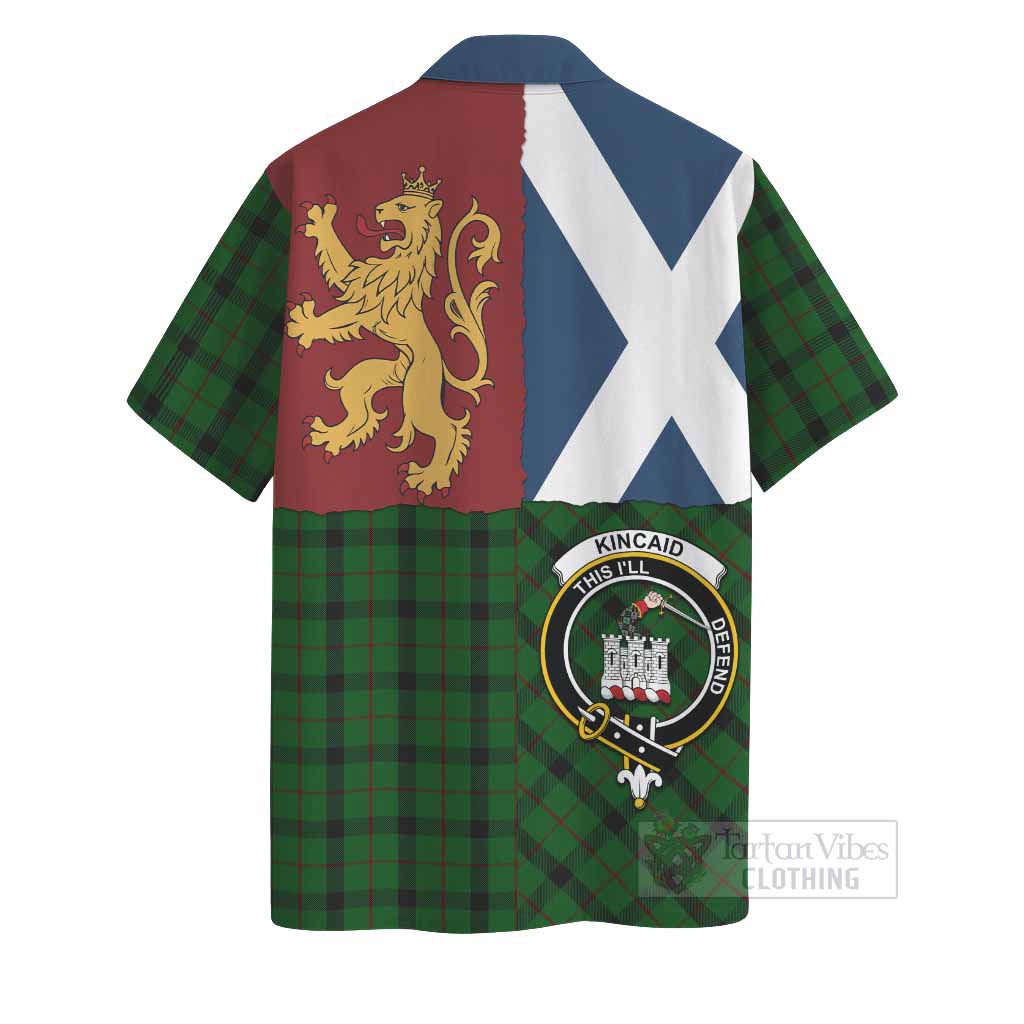 Kincaid Crest Tartan Hawaiian Shirt with Lion Rampant Saltire Style