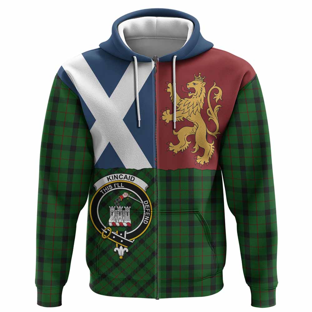 Kincaid Crest Tartan Hoodie with Lion Rampant Saltire Style