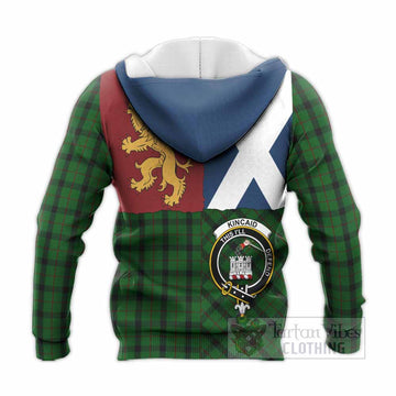 Kincaid Crest Tartan Knitted Hoodie with Lion Rampant Saltire Style