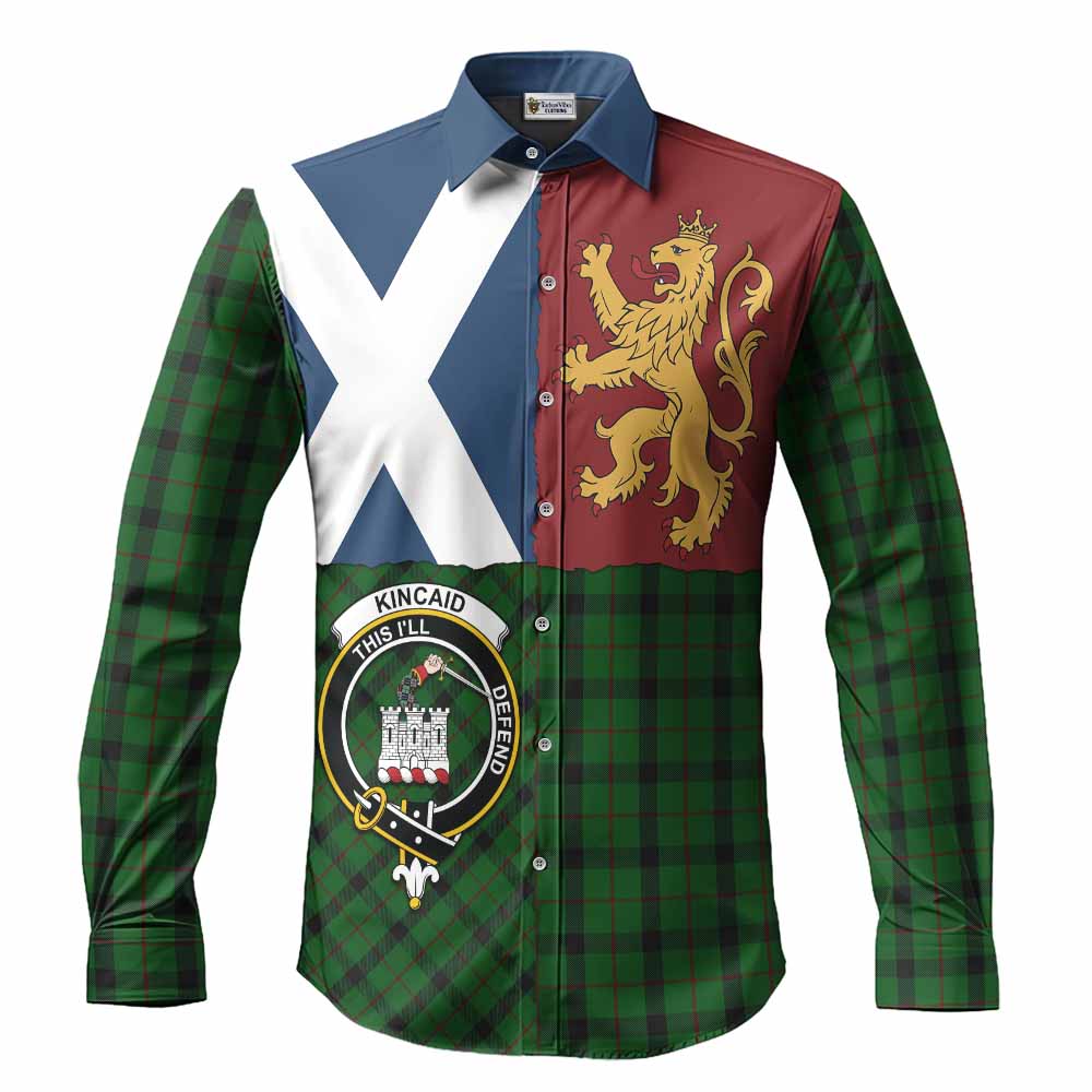 Kincaid Crest Tartan Long Sleeve Button Shirts with Lion Rampant Saltire Style